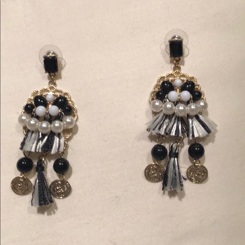 Anthropologie bead & tassel earrings